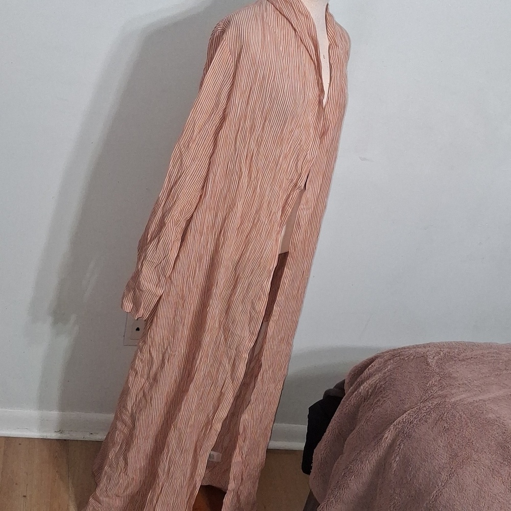 Trendy Coral Striped Women's OverLay Jacket- W Sz Large - Picture 3 of 8